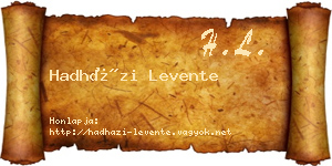 Hadházi Levente névjegykártya